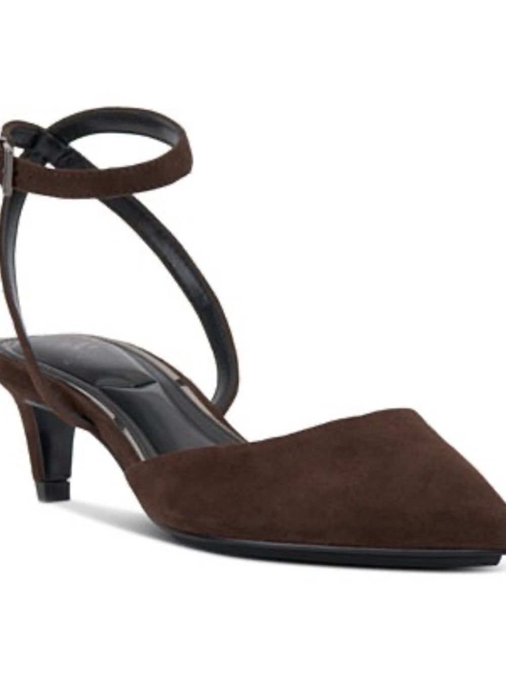 Vince Camuto Brown Suede Irva Slingback Kitten Heel Pumps Size 7.5